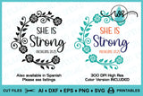 SVG Inspirational Logo, She is Strong