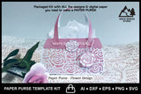 3D Paper Purse Template, Flower Design