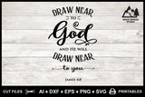 SVG Inspirational Logo, Draw Near to God